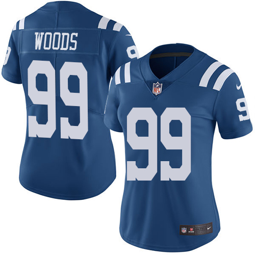 Indianapolis Colts #99 Limited Al Woods Royal Blue Nike NFL Women Rush Vapor Untouchable jersey